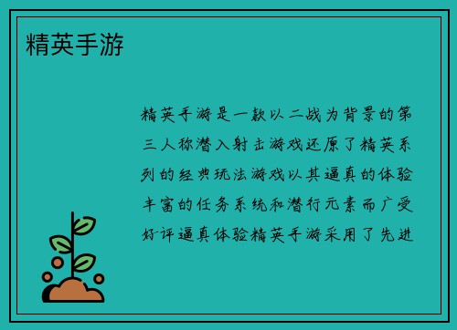 精英手游 精英手游